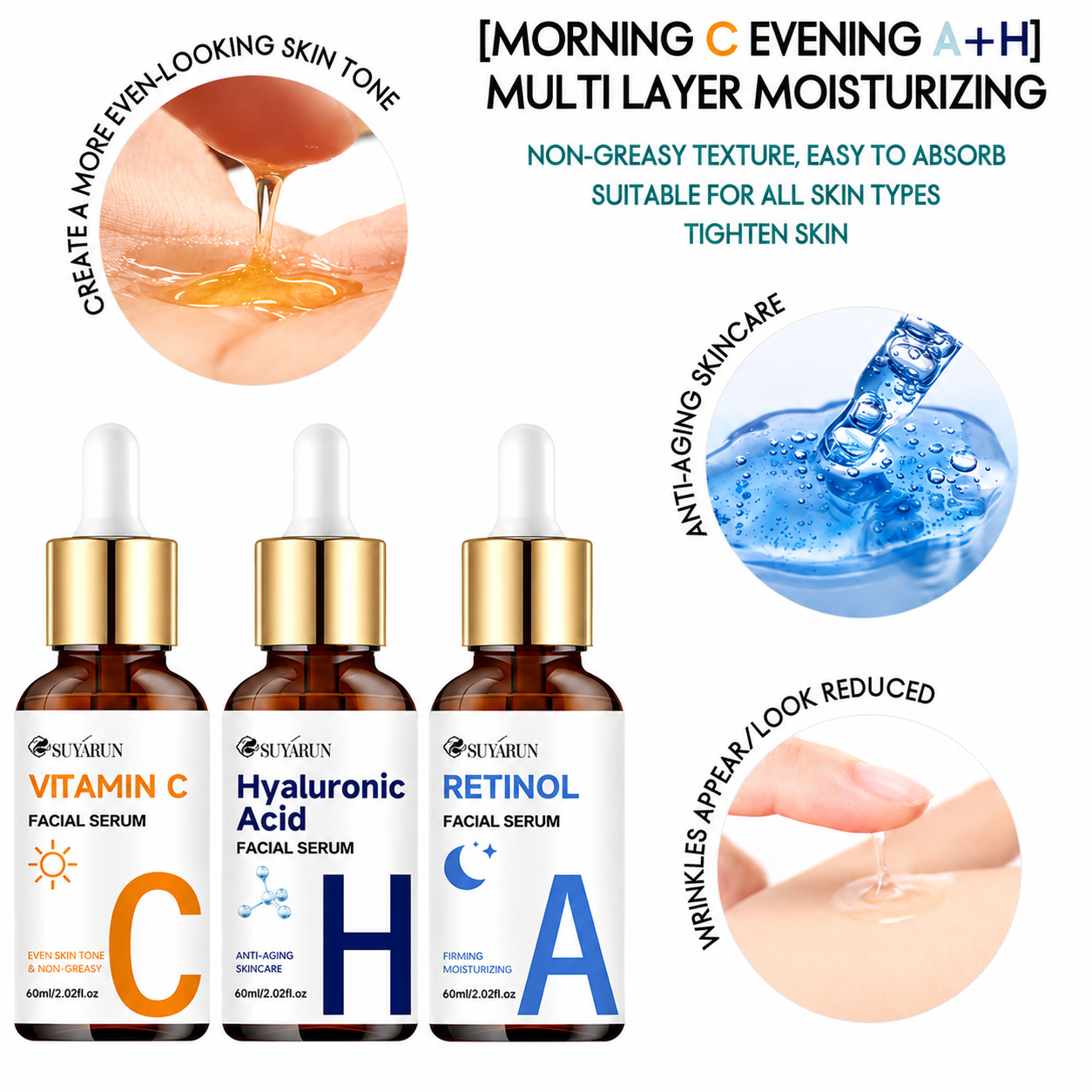 GenLink™ Triple Action Vitamin C, Retinol & Hyaluronic Acid Set